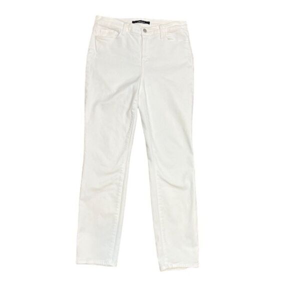 J Brand Cropped Rail Blanc White Skinny Jeans Cotton Blend Stretch Size 30 - Picture 1 of 12